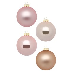 Weihnachtskugel Rosa Opal, Mix 6cm, 20 STK.