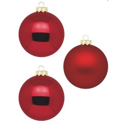 Weihnachtskugel Bordeaux, Matt/Glanz 10cm, 6 STK.