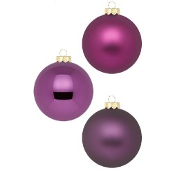 Weihnachtskugel Lila, Matt/Glanz 6 cm, 20 STK.