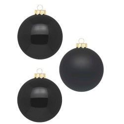 Weihnachtskugel Schwarz 8cm, 12 STK.