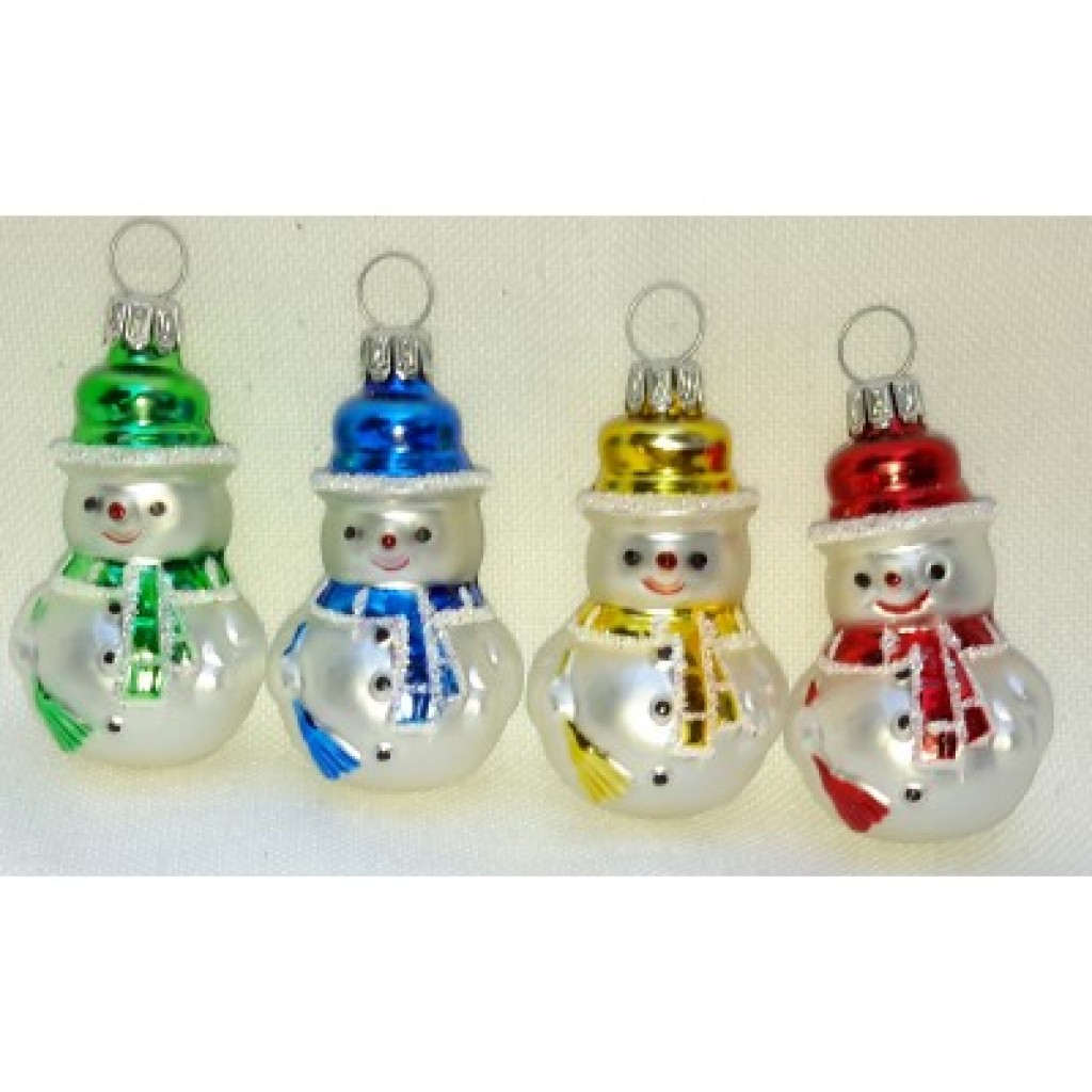 Christbaumschmuck 4 kleine Schneemänner Christbaumschmuck 4 kleine Schneemänner