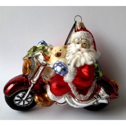 Christbaumschmuck Weihnachtsmann auf Motorrad Christbaumschmuck Weihnachtsmann auf Motorrad