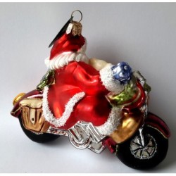 Christbaumschmuck Weihnachtsmann auf Motorrad Christbaumschmuck Weihnachtsmann auf Motorrad
