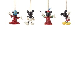 Disney Traditions - Jim Shore - 4 Weihnachtsanhänger Mickey Mouse - 6013565
