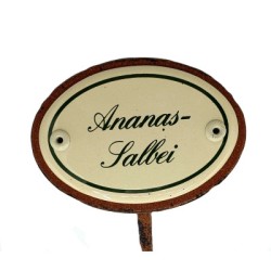 Kräuterschild Emaille Ananas-Salbei Kräuterschild Emaille Ananas-Salbei