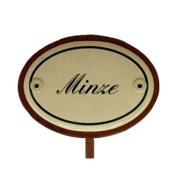 Kräuterschild Emaille Minze Kräuterschild Emaille Minze