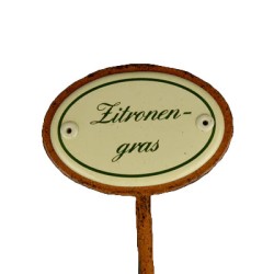 Kräuterschild Emaille Zitronen-Gras Kräuterschild Emaille Zitronen-Gras