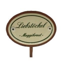 Kräuterschild Emaille Liebstöckl Kräuterschild Emaille Liebstöckl