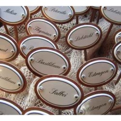 Kräuterschild Emaille Schnitt-Knoblauch Kräuterschild Emaille Schnitt-Knoblauch