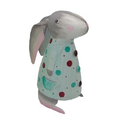 Osterhase Betty mit Schlappohren Türkis mit Punkten M