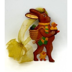 Osterhase mit Küken Metallanhänger zum Hängen